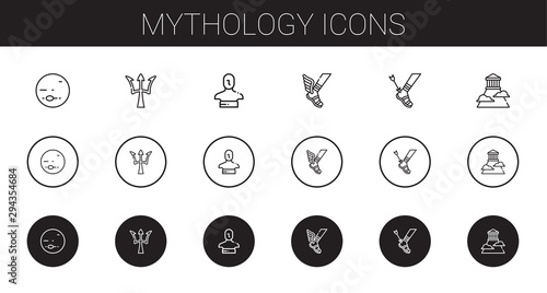 mythology icons set