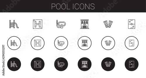 pool icons set