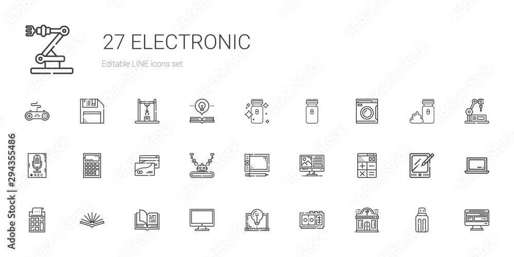electronic icons set electronic icons set