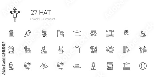 hat icons set