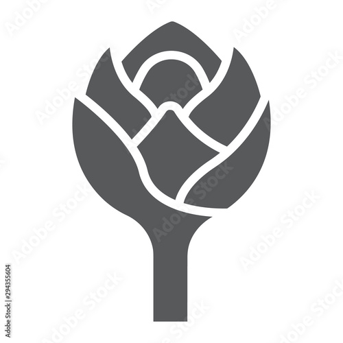 Artichoke glyph icon, food and exotic, tropical fruit sign, vector graphics, a solid pattern on a white backgrond.