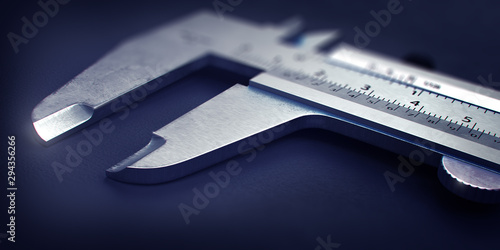Fotografie Steel Caliper Tool Close Up