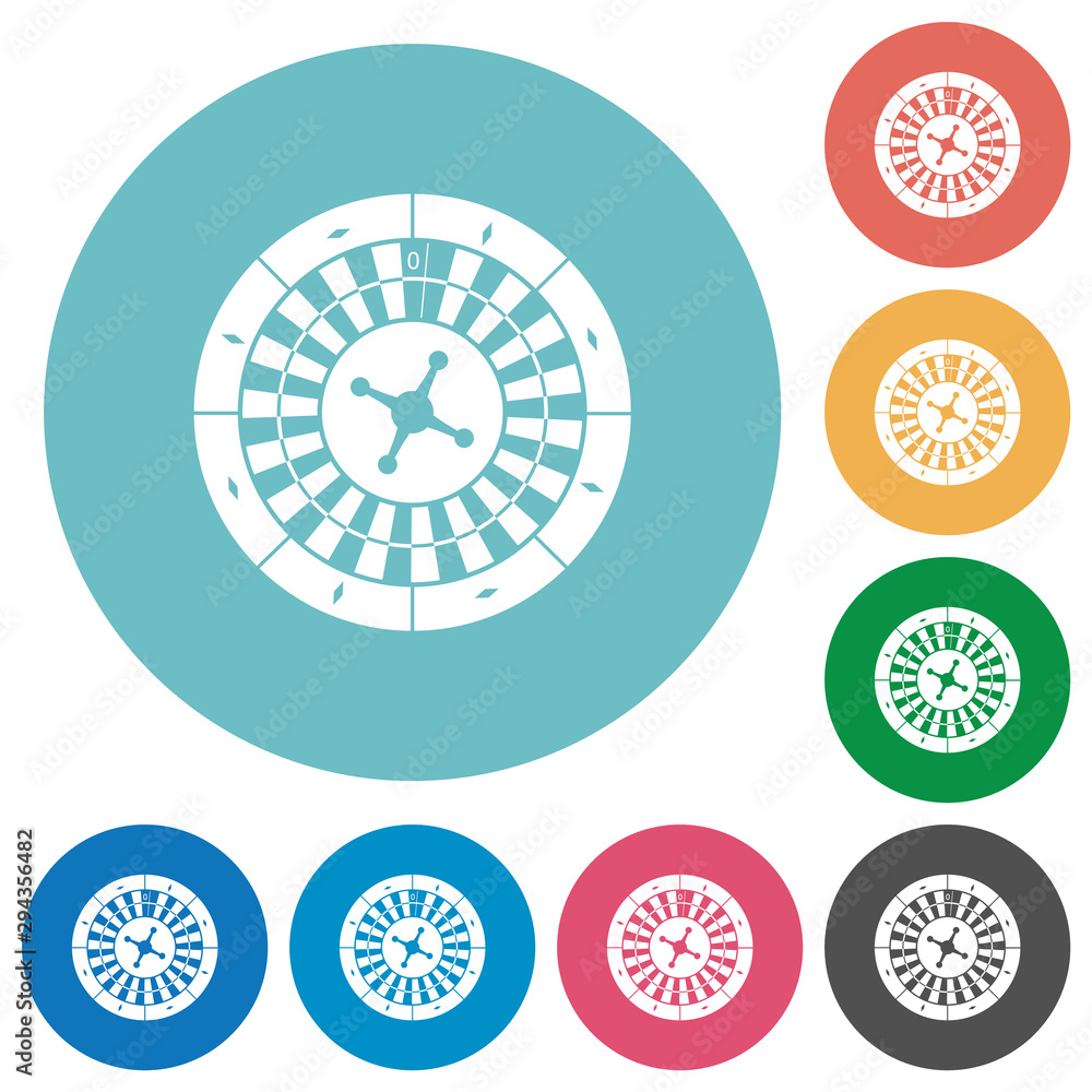 Roulette wheel flat round icons Roulette wheel flat round icons