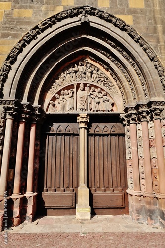 Billede på lærred Portal, Martinsmünster, Südseite, Colmar, Elsass
