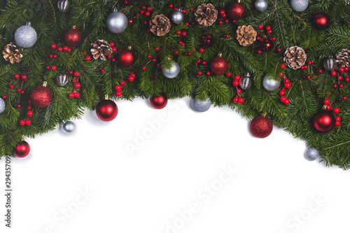 Christmas frame of tree branches