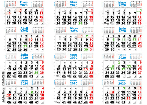 Calendario 2020 santoral