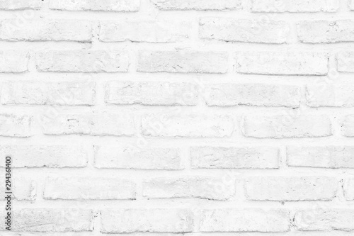 Wall white brick wall texture background in room at subway. Brickwork stonework interior, rock old clean concrete grid uneven abstract weathered bricks tile design, horizontal architecture wallpaper.