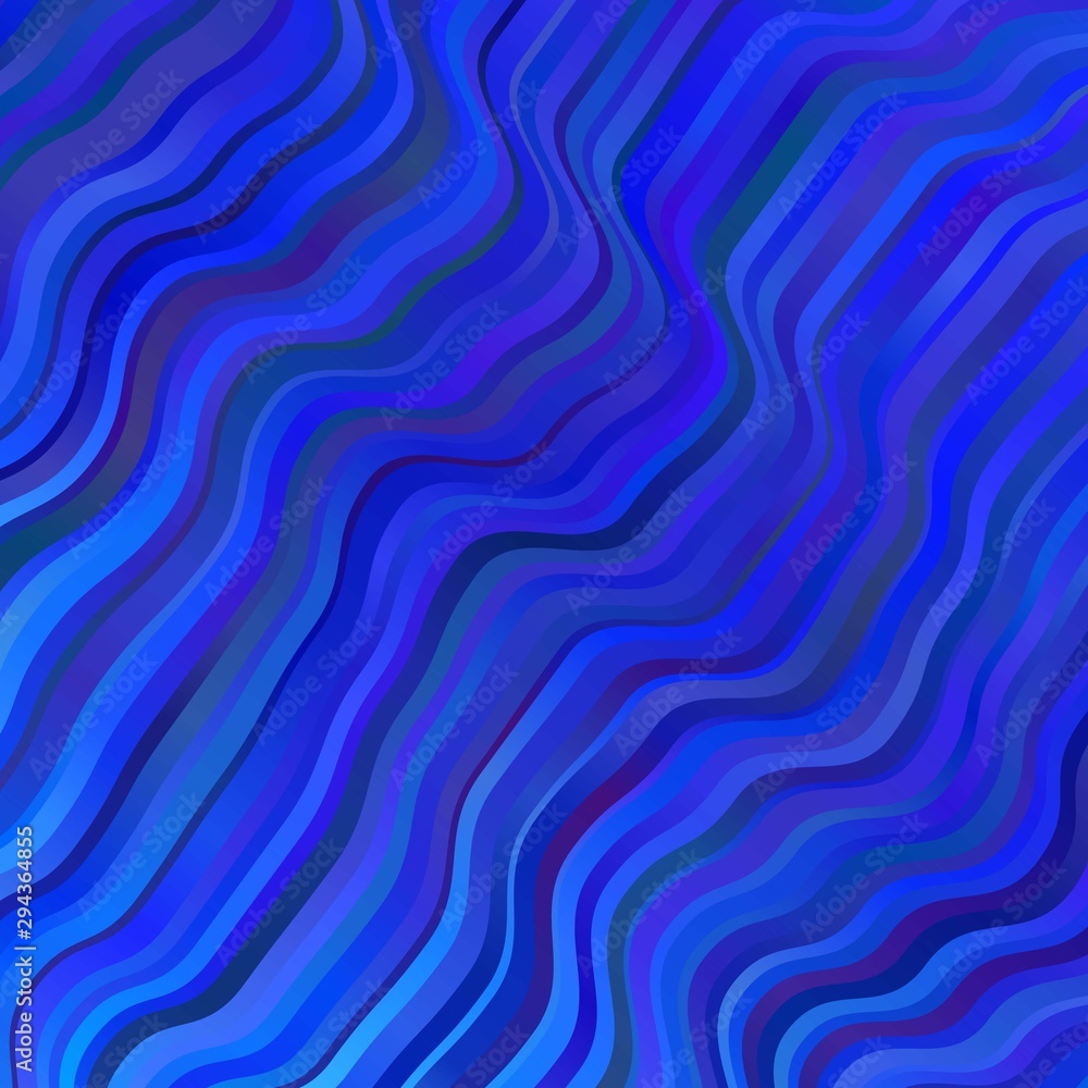 Fototapeta premium Light BLUE vector background with bent lines. Illustration in abstract style with gradient curved. Best design for your posters, banners.