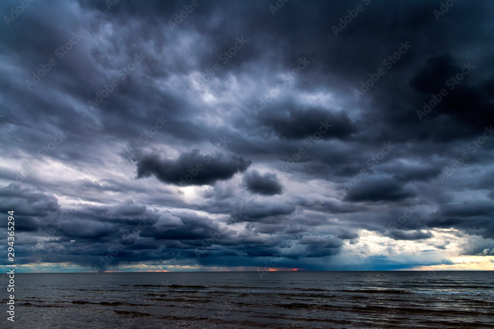 Dark clouds over Baltic sea.