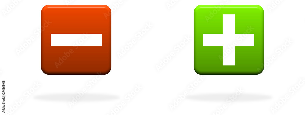 Plus und Minus als Symbol für Hinzufügen oder Abziehen Plus und Minus als Symbol für Hinzufügen oder Abziehen