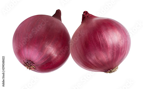 Purple onion isolated on white background.