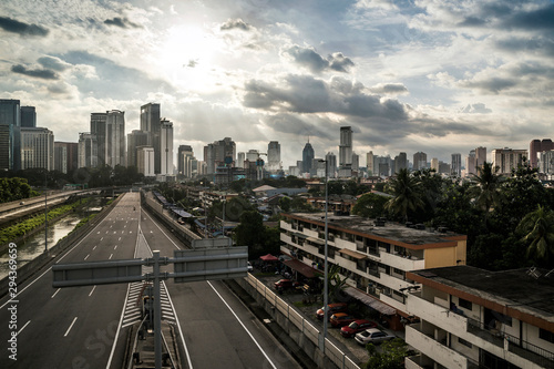 Canvas Print Kuala Lumpur city centre highway view, Malaysia