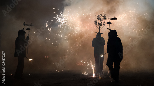 Pyrotechnic celebration of Diables in Catalonia