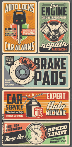Car spare parts, engine, key, brakes. Auto service