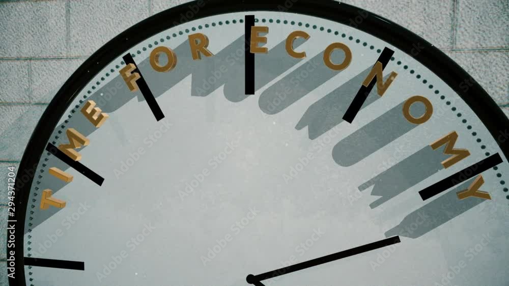 Time for economy on clock animation Time for economy on clock animation