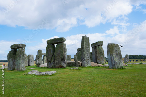 Stonehenge with Blue Sky, Salisbury, England.