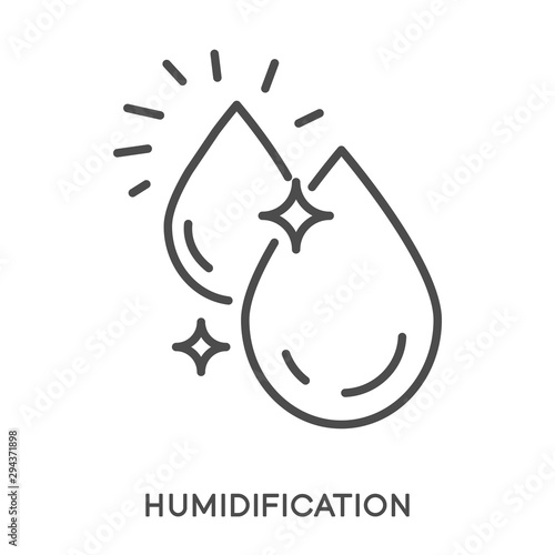 Skincare or air conditioner function, humidification isolated linear icon