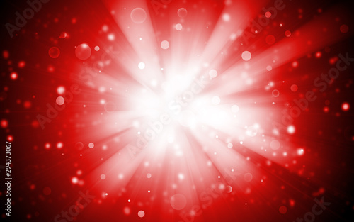 Red sparkle rays with bokeh abstract elegant background. Dust sparks background.