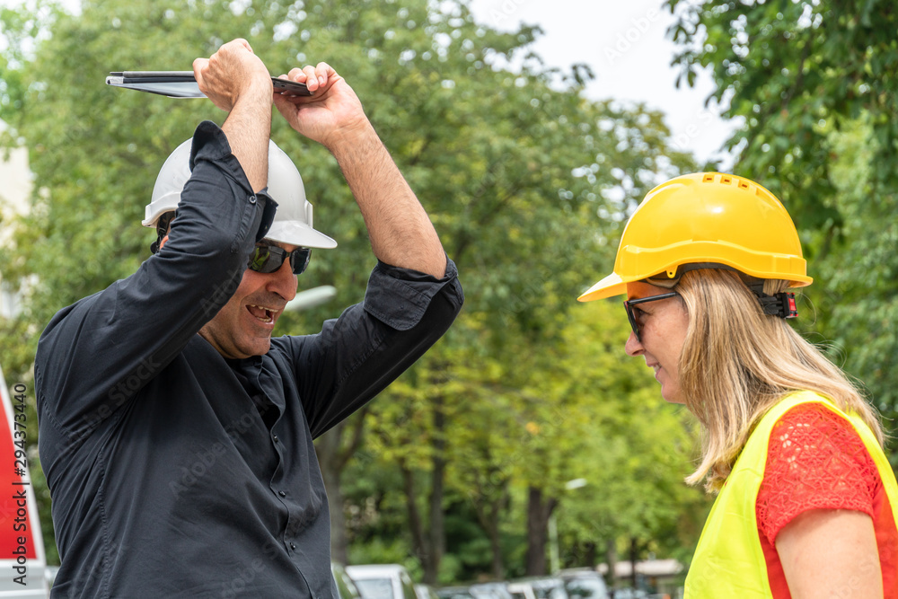Conflict And Disagreement At Work On Construction Site Angry conflict-and-disagreement-at-work-on-construction-site-angry