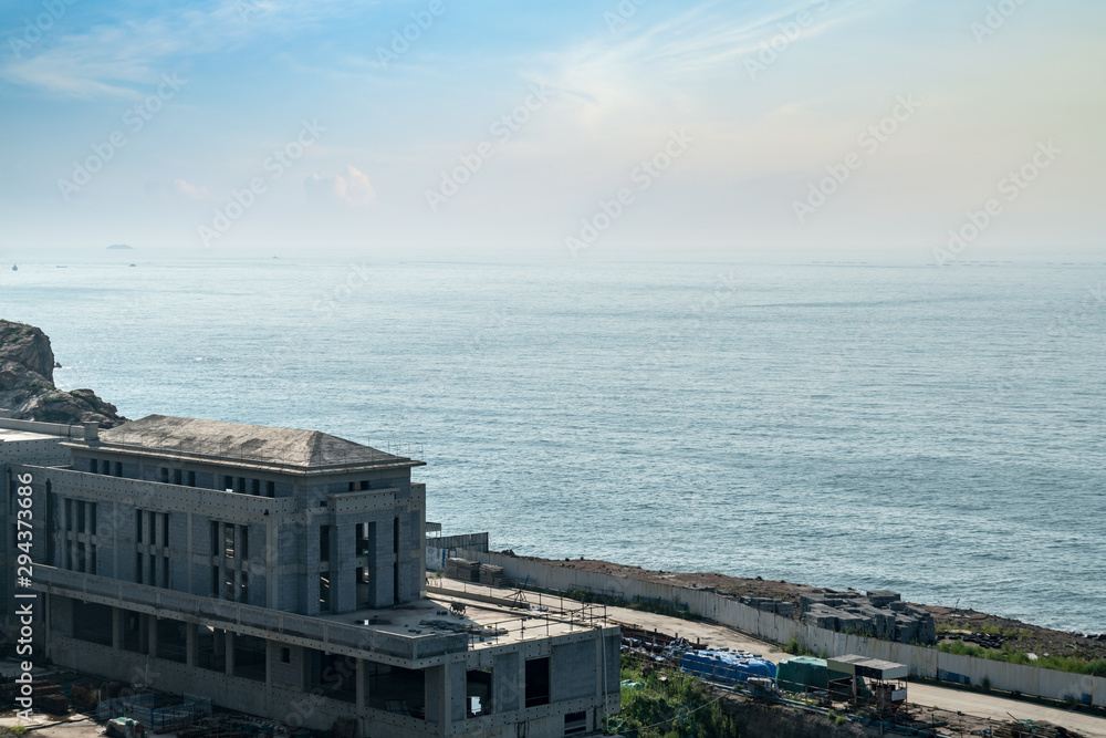 Obraz premium Seaside resort under construction