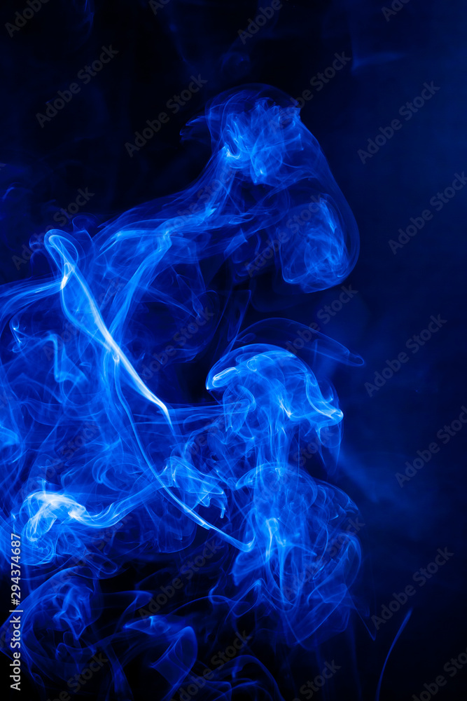 Blue smoke motion on black background. Blue smoke motion on black background.