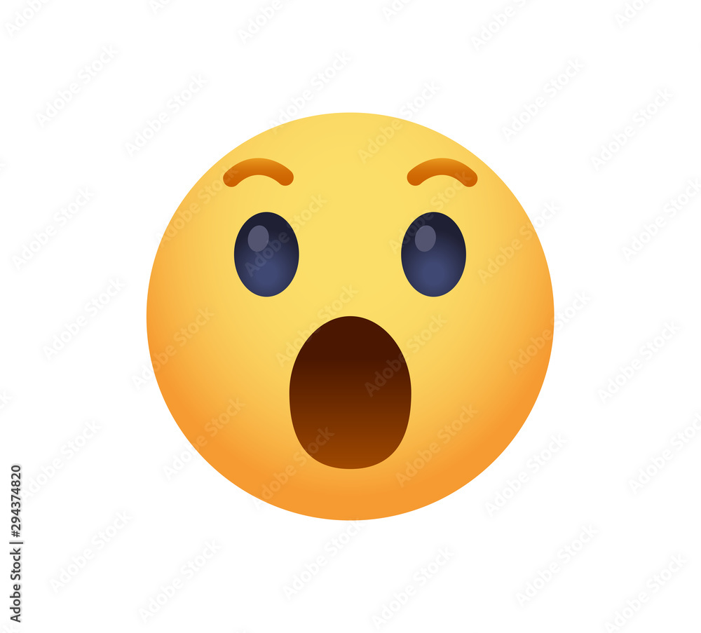 Fototapeta premium Surprised Emoticon 3D vector on White Background