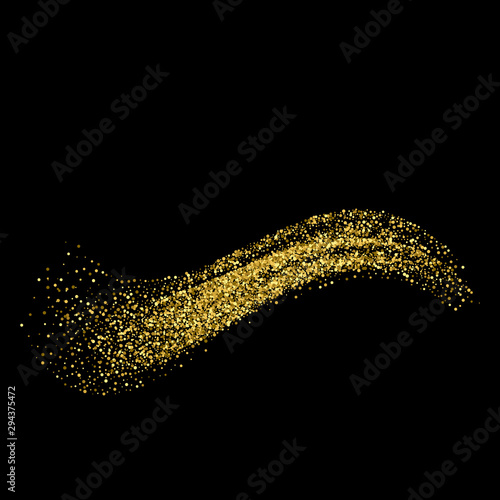 Abstract gold dust glitter star wave background, vector design template