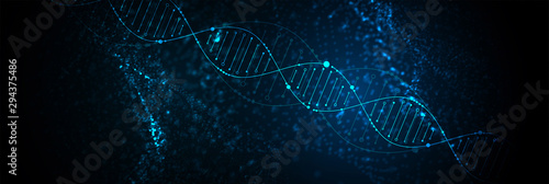 Science template, abstract background with a 3D DNA molecules. Vector illustration.