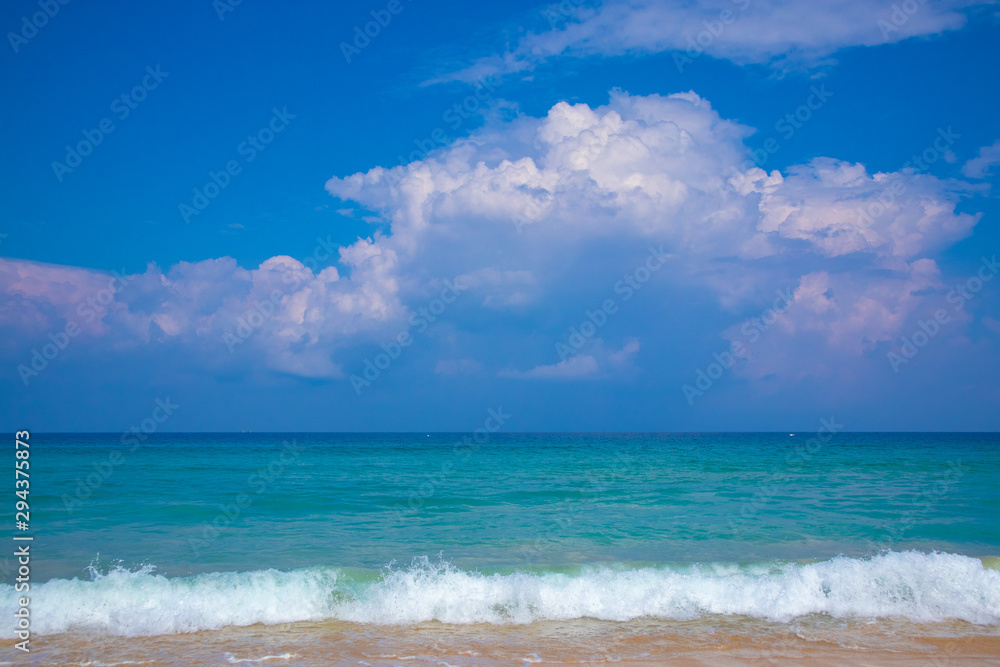Blue sky clear sea clean water at Karon Beach