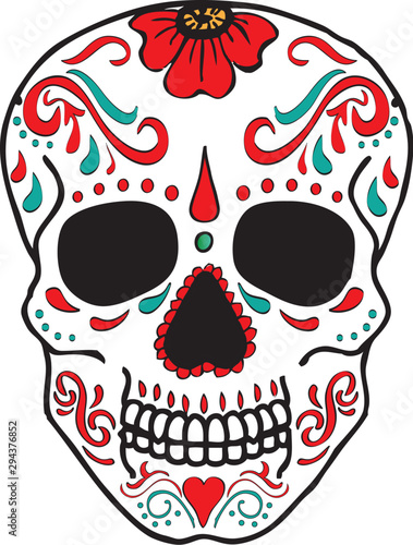 Sugar Skulls Decorated Graphic Art