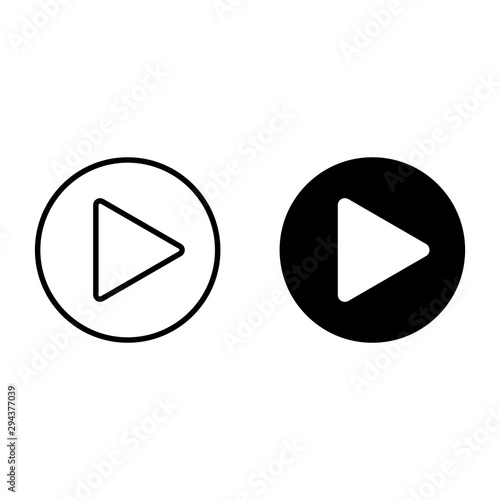 Free Download Play vector icon, video play button isolated on white background - GFXLoad
