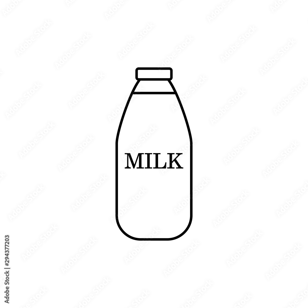 Milk bottle icon vector isolated on white background. Bottle of milk icon Milk bottle icon vector isolated on white background. Bottle of milk icon