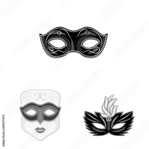 Vector illustration of Venezia and festival logo. Set of Venezia and celebration stock symbol for web.