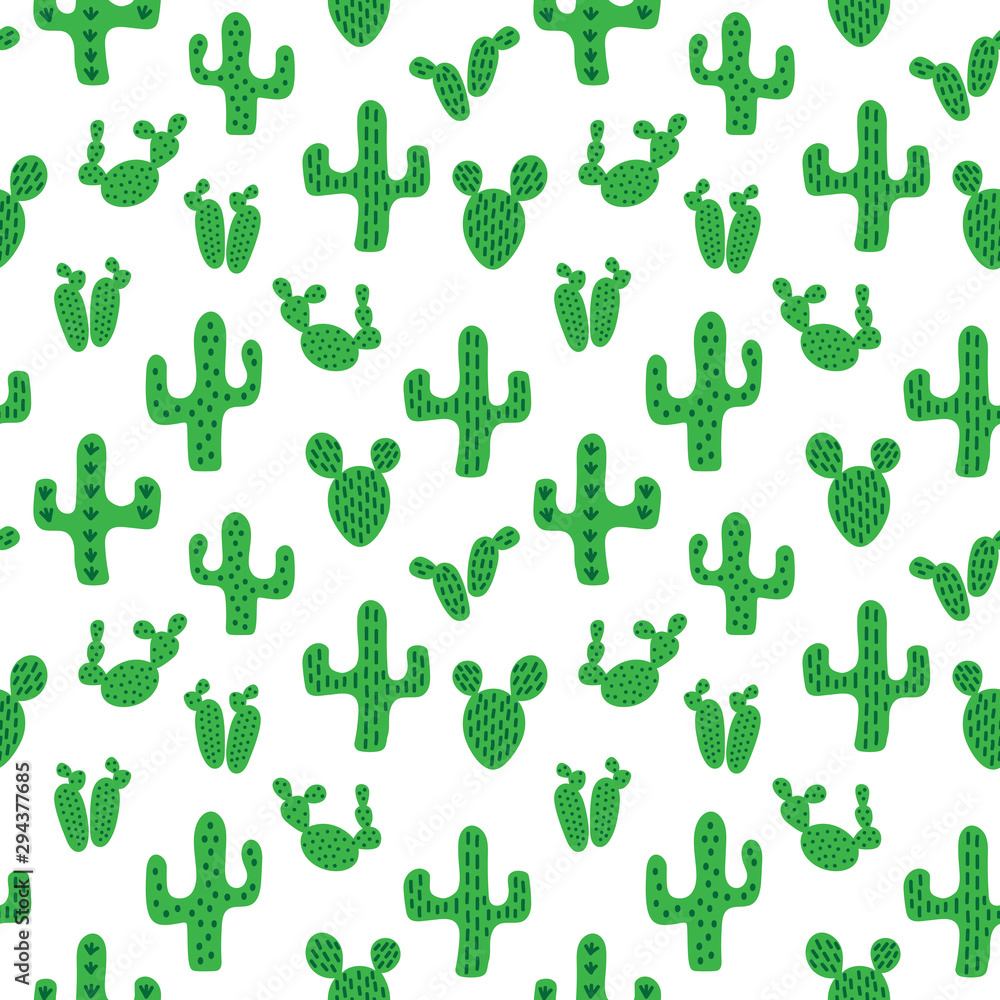 Vector seamless pattern with hand drawn cactuses .Scandinavian style. Vector seamless pattern with hand drawn cactuses .Scandinavian style.