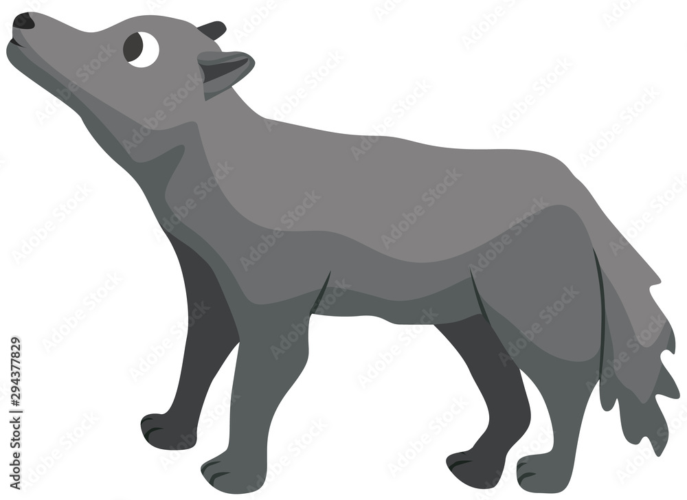 Cartoon wolf flat vector illustration