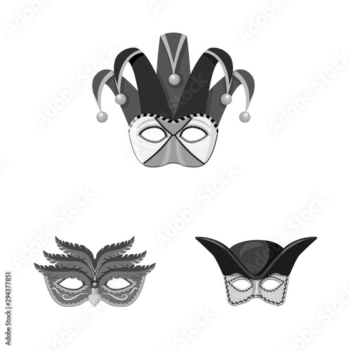 Isolated object of Venezia and festival symbol. Collection of Venezia and celebration stock vector illustration.