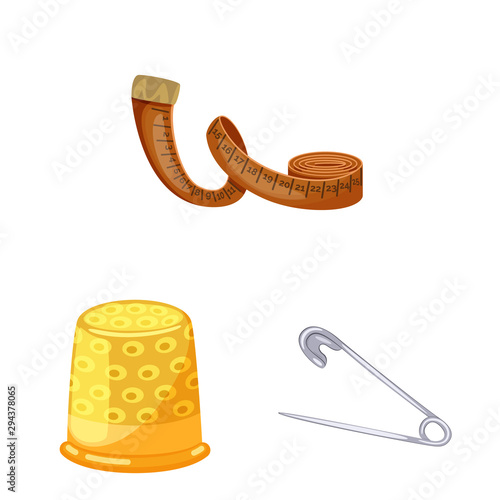 Isolated object of atelier and sewing symbol. Set of atelier and tailoring stock symbol for web.