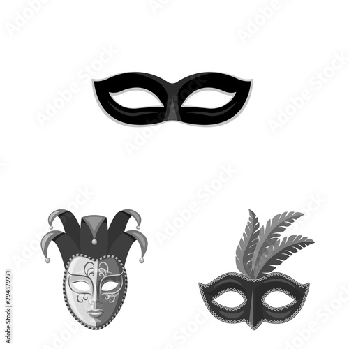 Isolated object of Venezia and festival logo. Set of Venezia and celebration stock vector illustration.