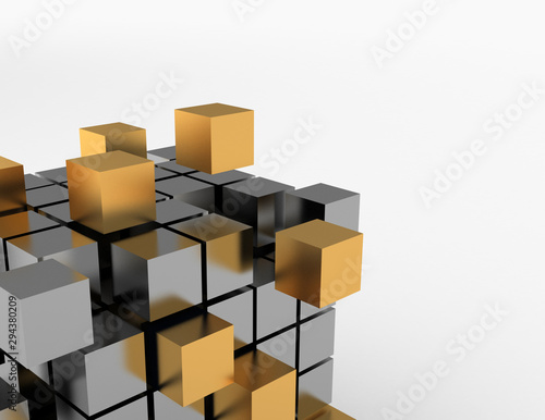 teamwork cubes concept.3d illustration