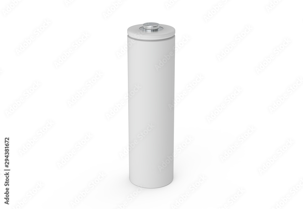 AA alkaline battery mock-up template on white background AA alkaline battery mock-up template on white background