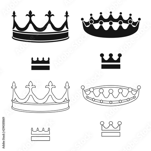 Isolated object of medieval and nobility logo. Set of medieval and monarchy stock symbol for web.