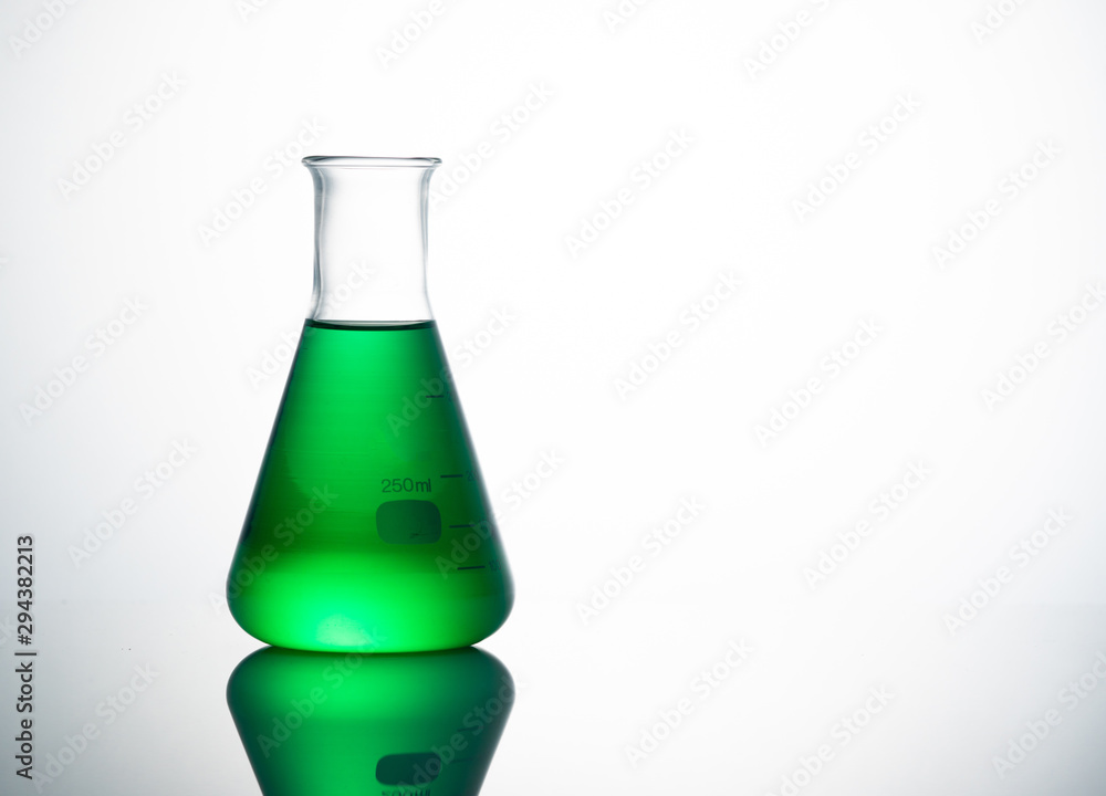Chemical science glass on white background Chemical science glass on white background