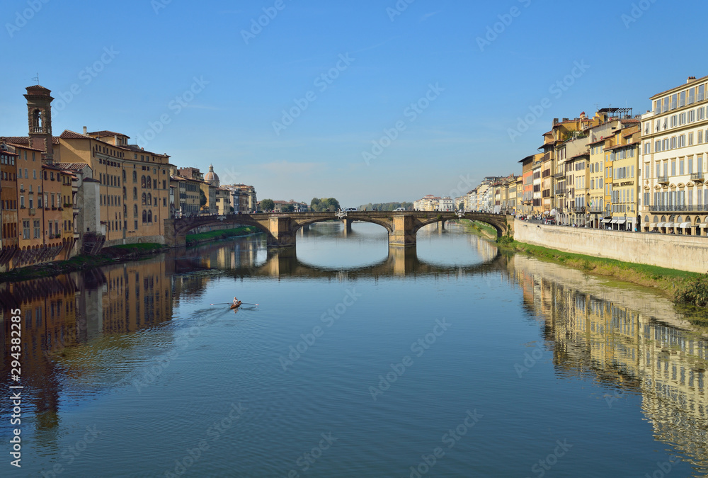 View of river in Florence Italy