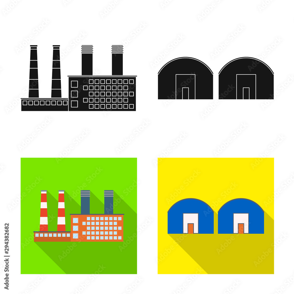 Isolated object of production and structure logo. Collection of production and technology stock vector illustration.