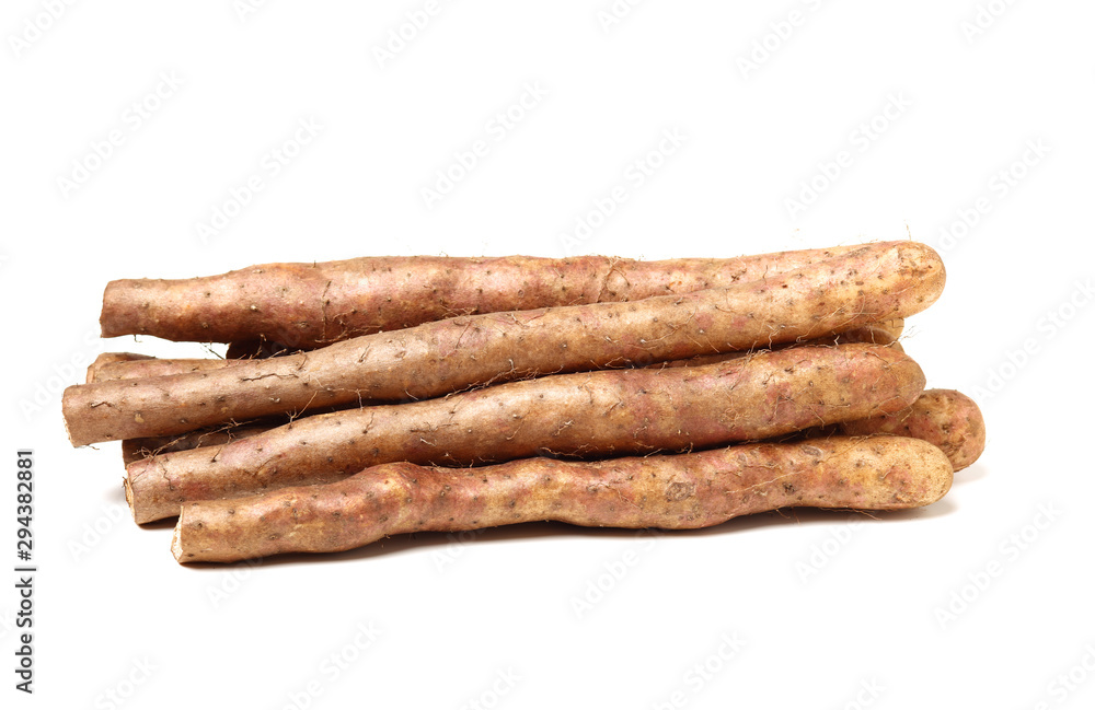 Chinese yam on white background Chinese yam on white background