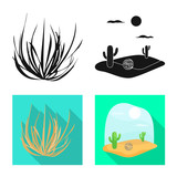 Vector design of landscape and nature icon. Collection of landscape and environment stock vector illustration.