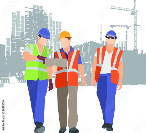 Professional engineer working on construction site