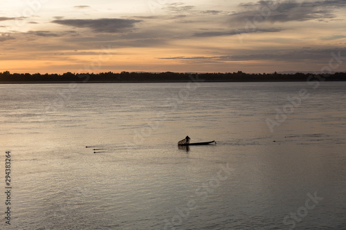 Fisherman on Mekong river