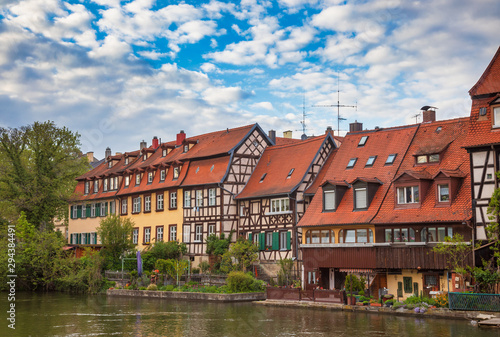 Waterfront houses Little Venice Bamberg Old Town Bavaria Germany