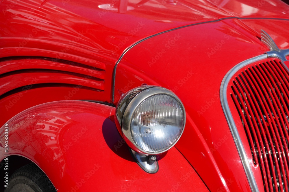 classic car headlamp and grill detail classic car headlamp and grill detail